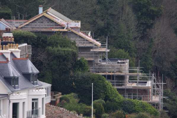 19 March 2020 - 10-05-39 
A progress report on the (slightly large) extension being built at Foxholes on the Kingswear shoreline. The roof is starting to go on.
------------
Kingswear building construction.